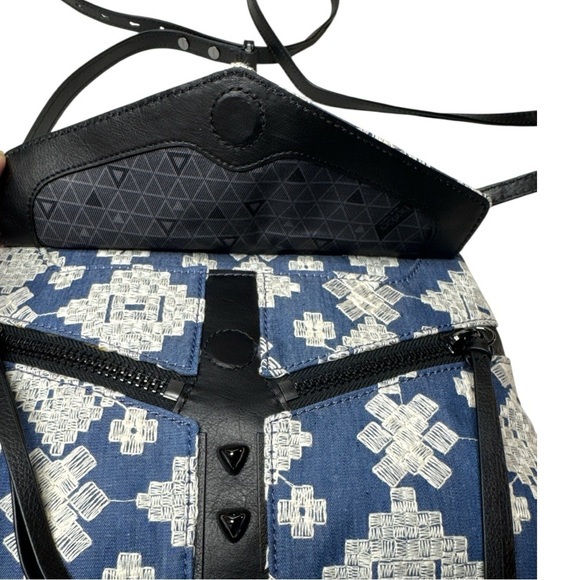 Botkier Trigger Blue Cream Denim Embroidered Crossbody Bag - Picture 6 of 15